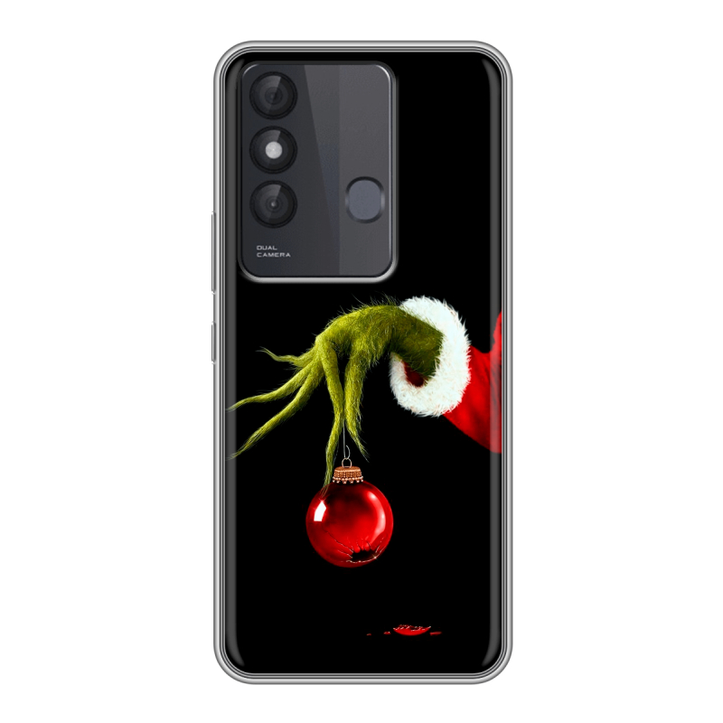 Силиконовый чехол на Itel Vision 3 Plus с принтом Новый год Гринч Силиконовый чехол на Itel Vision 3 Plus с принтом Новый год Гринч