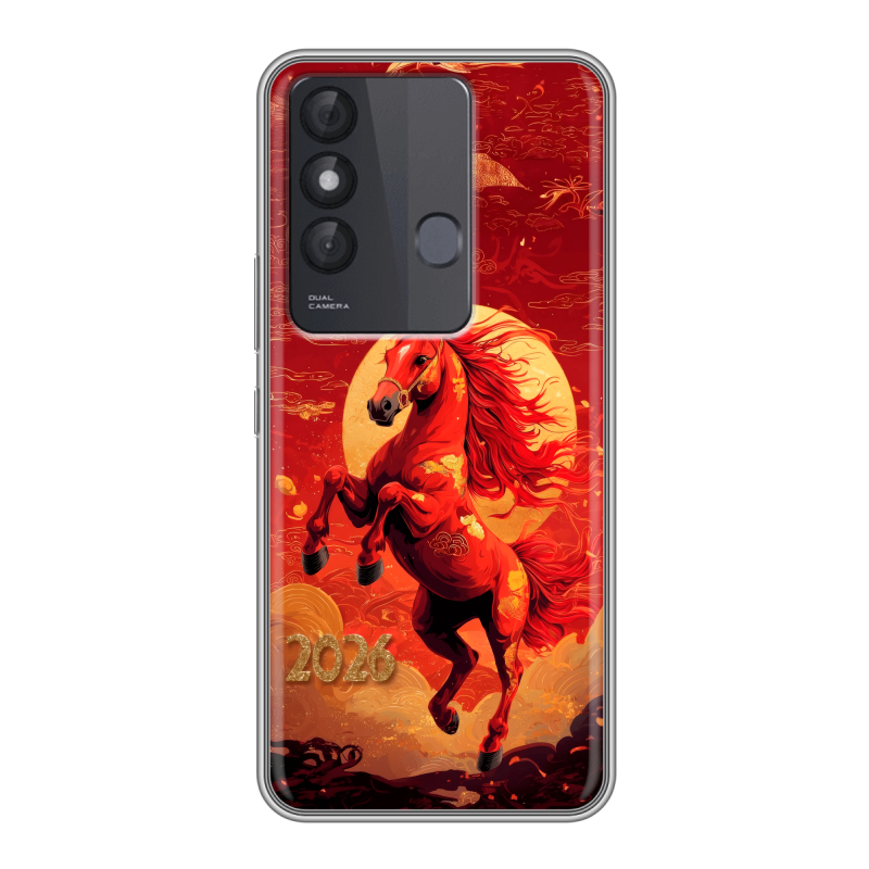 Силиконовый чехол на Itel Vision 3 Plus с принтом Новый год Силиконовый чехол на Itel Vision 3 Plus с принтом Новый год