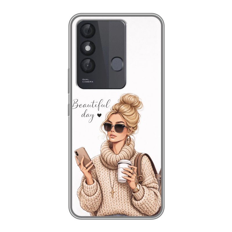 Силиконовый чехол на Itel Vision 3 Plus с принтом женский Силиконовый чехол на Itel Vision 3 Plus с принтом женский