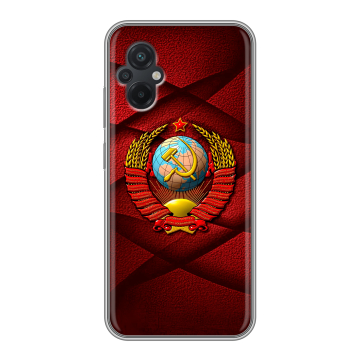 Силиконовый чехол на Xiaomi Poco M5 с принтом Герб СССР