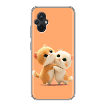 Силиконовый чехол на Xiaomi Poco M5 с принтом Милые котики