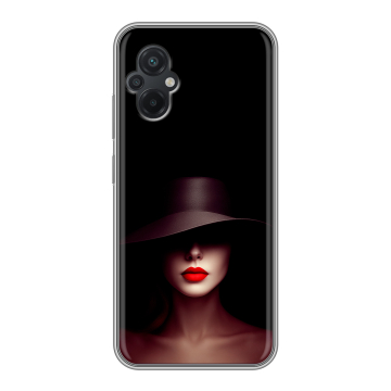 Силиконовый чехол на Xiaomi Poco M5 с принтом Девушка в шляпе Силиконовый чехол на Xiaomi Poco M5 с принтом Девушка в шляпе