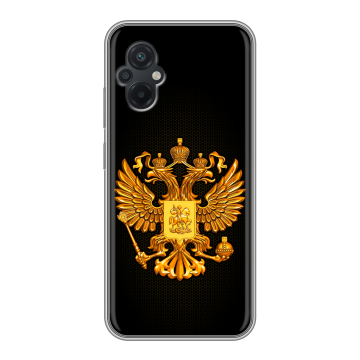 Силиконовый чехол на Xiaomi Poco M5 с принтом Герб России желтый Силиконовый чехол на Xiaomi Poco M5 с принтом Герб России желтый