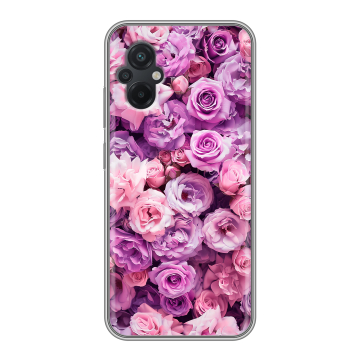 Силиконовый чехол на Xiaomi Poco M5 с принтом лавандовые розы