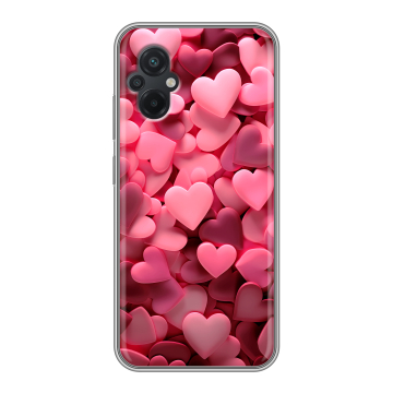 Силиконовый чехол на Xiaomi Poco M5 с принтом розовые сердечки Силиконовый чехол на Xiaomi Poco M5 с принтом розовые сердечки