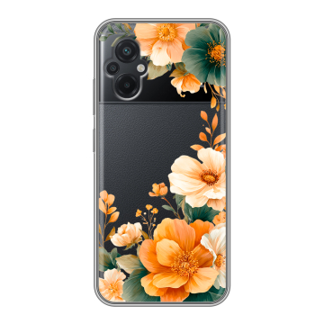 Силиконовый чехол на Xiaomi Poco M5 с принтом Цветы принт Силиконовый чехол на Xiaomi Poco M5 с принтом Цветы принт
