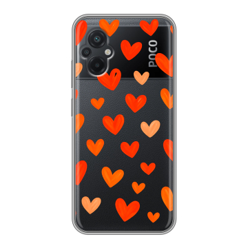 Силиконовый чехол на Xiaomi Poco M5 с принтом Сердечки Силиконовый чехол на Xiaomi Poco M5 с принтом Сердечки