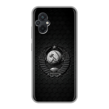 Силиконовый чехол на Xiaomi Poco M5 с принтом Герб Флаг СССР Силиконовый чехол на Xiaomi Poco M5 с принтом Герб Флаг СССР