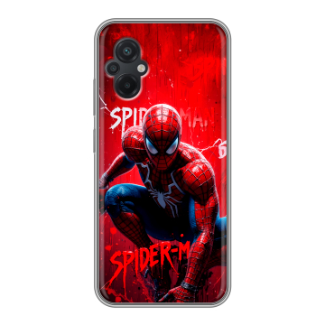 Силиконовый чехол на Xiaomi Poco M5 с принтом Spiderman Человек паук