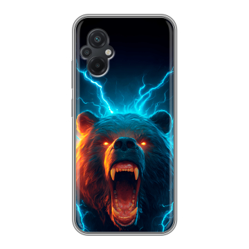 Силиконовый чехол на Xiaomi Poco M5 с принтом Медведь