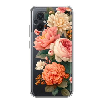 Силиконовый чехол на Xiaomi Poco M5 с принтом цветы