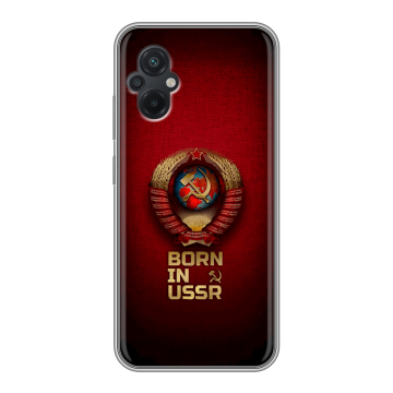 Силиконовый чехол на Xiaomi Poco M5 с принтом Флаг Герб СССР