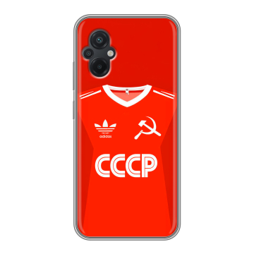 Силиконовый чехол на Xiaomi Poco M5 с принтом Флаг Герб СССР