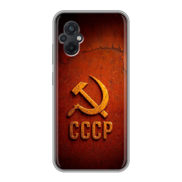 Силиконовый чехол на Xiaomi Poco M5 с принтом Флаг Герб СССР Силиконовый чехол на Xiaomi Poco M5 с принтом Флаг Герб СССР