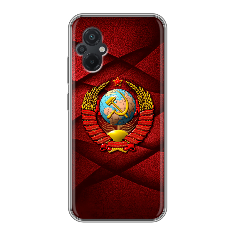 Силиконовый чехол на Xiaomi Poco M5 с принтом Герб СССР Силиконовый чехол на Xiaomi Poco M5 с принтом Герб СССР