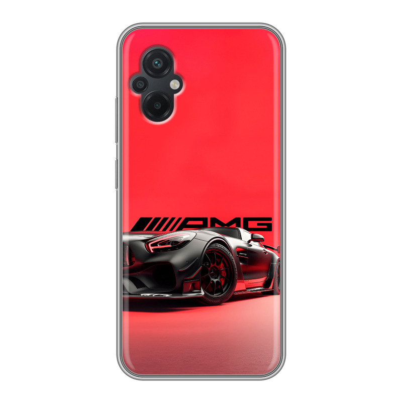 Силиконовый чехол на Xiaomi Poco M5 с принтом Мерседес Mercedes AMG Силиконовый чехол на Xiaomi Poco M5 с принтом Мерседес Mercedes AMG