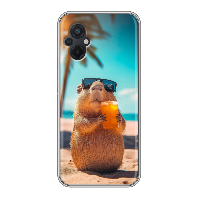 Силиконовый чехол на Xiaomi Poco M5 с принтом Капибара Силиконовый чехол на Xiaomi Poco M5 с принтом Капибара