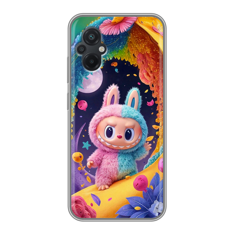 Силиконовый противоударный чехол на Xiaomi Poco M5 с принтом Labubu Лабубу Силиконовый противоударный чехол на Xiaomi Poco M5 с принтом Labubu Лабубу