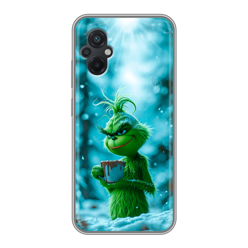 Силиконовый противоударный чехол на Xiaomi Poco M5 с принтом Новый год гринч Силиконовый противоударный чехол на Xiaomi Poco M5 с принтом Новый год гринч