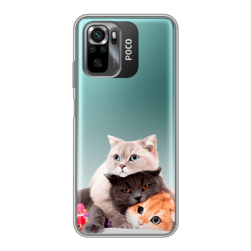 Силиконовый чехол на Xiaomi Poco M5s с принтом Кошки Силиконовый чехол на Xiaomi Poco M5s с принтом Кошки