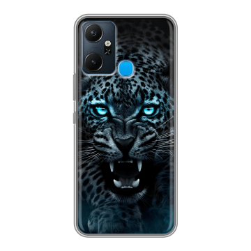 Силиконовый чехол на Infinix Smart 6 Plus с принтом Темный леопард