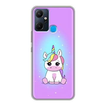 Силиконовый чехол на Infinix Smart 6 Plus с принтом Единорог