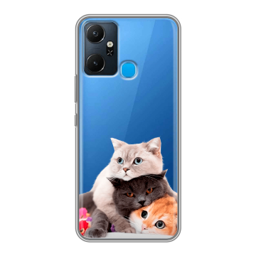 Силиконовый чехол на Infinix Smart 6 Plus с принтом Кошки