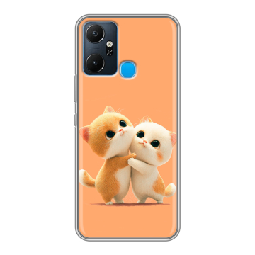 Силиконовый чехол на Infinix Smart 6 Plus с принтом Милые котики