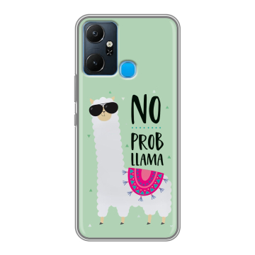 Силиконовый чехол на Infinix Smart 6 Plus с принтом Лама