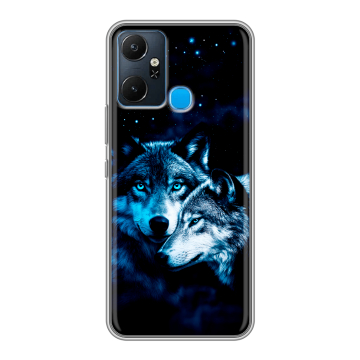 Силиконовый чехол на Infinix Smart 6 Plus с принтом Волки