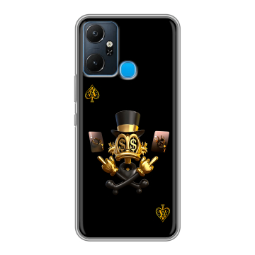 Силиконовый чехол на Infinix Smart 6 Plus с принтом Золотой скрудж макдак Силиконовый чехол на Infinix Smart 6 Plus с принтом Золотой скрудж макдак