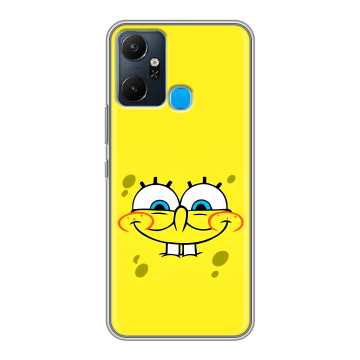 Силиконовый чехол на Infinix Smart 6 Plus с принтом спанчбоб спанч боб Силиконовый чехол на Infinix Smart 6 Plus с принтом спанчбоб спанч боб