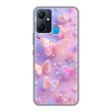 Силиконовый чехол на Infinix Smart 6 Plus с принтом Бабочки Силиконовый чехол на Infinix Smart 6 Plus с принтом Бабочки