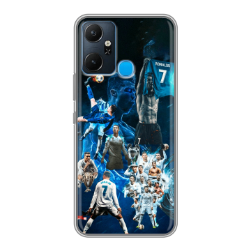 Силиконовый чехол на Infinix Smart 6 Plus с принтом Реал Роналдо Силиконовый чехол на Infinix Smart 6 Plus с принтом Реал Роналдо