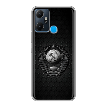 Силиконовый чехол на Infinix Smart 6 Plus с принтом Герб Флаг СССР Силиконовый чехол на Infinix Smart 6 Plus с принтом Герб Флаг СССР