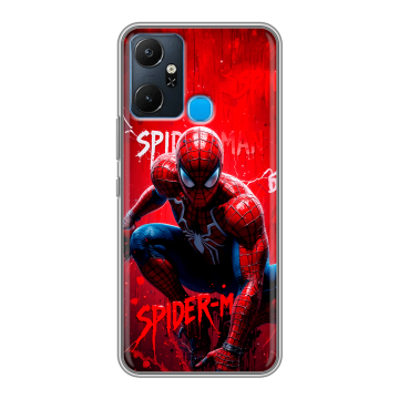 Силиконовый чехол на Infinix Smart 6 Plus с принтом Spiderman Человек паук Силиконовый чехол на Infinix Smart 6 Plus с принтом Spiderman Человек паук