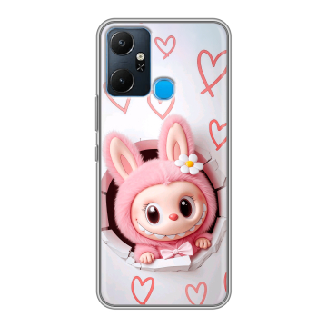 Силиконовый чехол на Infinix Smart 6 Plus с принтом Labubu Лабубу Силиконовый чехол на Infinix Smart 6 Plus с принтом Labubu Лабубу