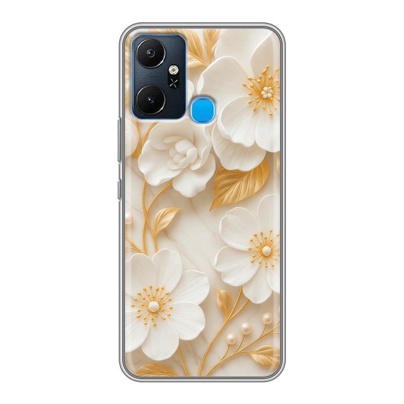 Силиконовый чехол на Infinix Smart 6 Plus с принтом Цветы Силиконовый чехол на Infinix Smart 6 Plus с принтом Цветы