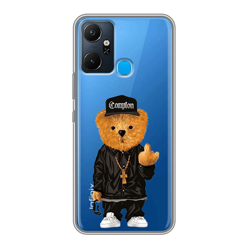 Силиконовый чехол на Infinix Smart 6 Plus с принтом Плюшевый медведь Силиконовый чехол на Infinix Smart 6 Plus с принтом Плюшевый медведь