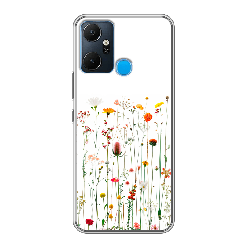 Силиконовый чехол на Infinix Smart 6 Plus с принтом цветы Силиконовый чехол на Infinix Smart 6 Plus с принтом цветы