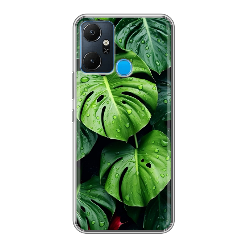 Силиконовый чехол на Infinix Smart 6 Plus с принтом Листья Силиконовый чехол на Infinix Smart 6 Plus с принтом Листья