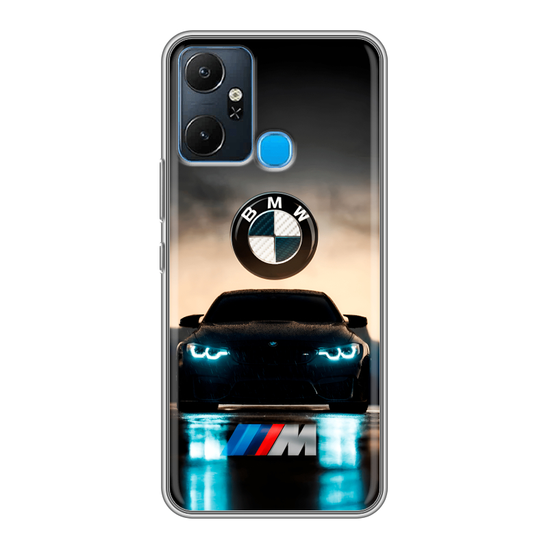 Силиконовый чехол на Infinix Smart 6 Plus с принтом БМВ BMW Силиконовый чехол на Infinix Smart 6 Plus с принтом БМВ BMW
