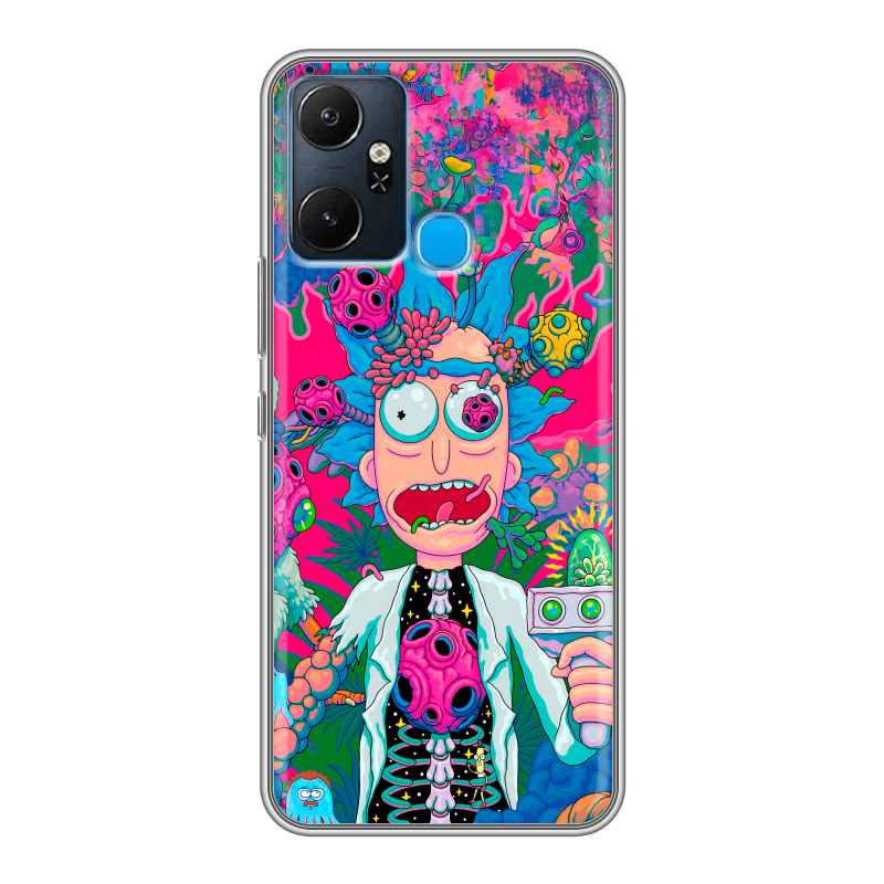 Силиконовый чехол на Infinix Smart 6 Plus с принтом Рик и Морти Rick Morty Силиконовый чехол на Infinix Smart 6 Plus с принтом Рик и Морти Rick Morty
