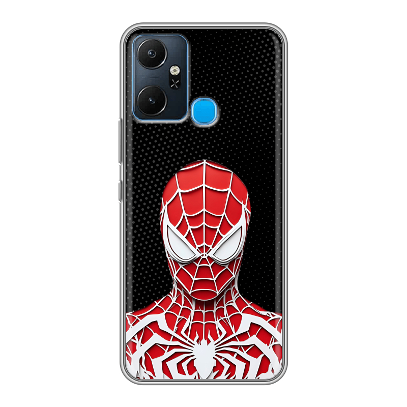Силиконовый чехол на Infinix Smart 6 Plus с принтом человек паук spiderman Силиконовый чехол на Infinix Smart 6 Plus с принтом человек паук spiderman