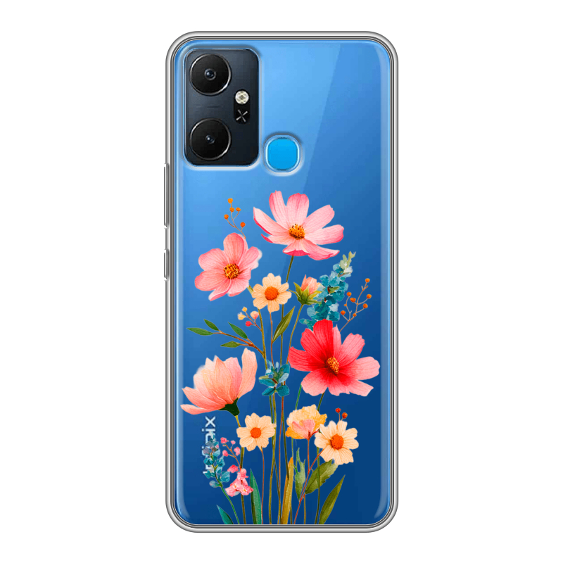 Силиконовый чехол на Infinix Smart 6 Plus с принтом Цветы Силиконовый чехол на Infinix Smart 6 Plus с принтом Цветы