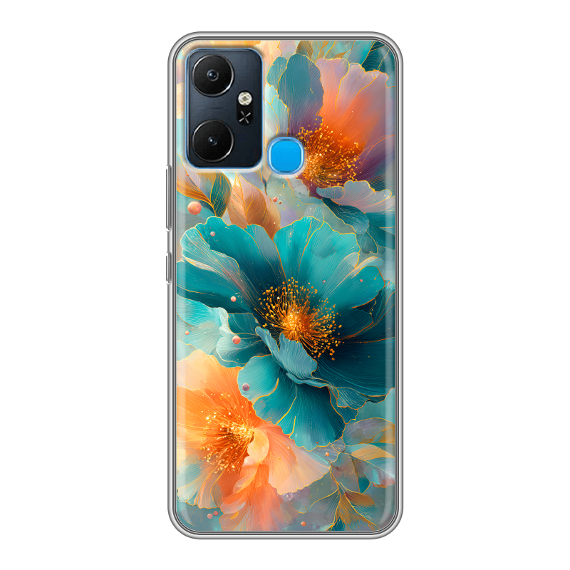 Силиконовый чехол на Infinix Smart 6 Plus с принтом Цветы Силиконовый чехол на Infinix Smart 6 Plus с принтом Цветы