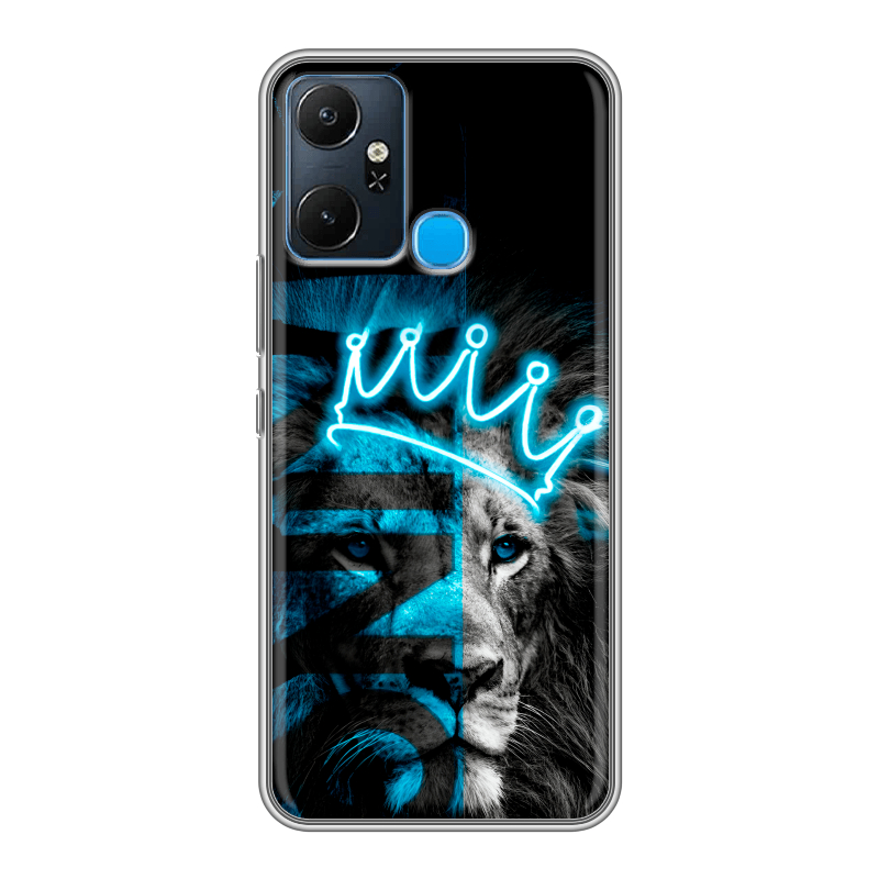 Силиконовый чехол на Infinix Smart 6 Plus с принтом Король лев Силиконовый чехол на Infinix Smart 6 Plus с принтом Король лев