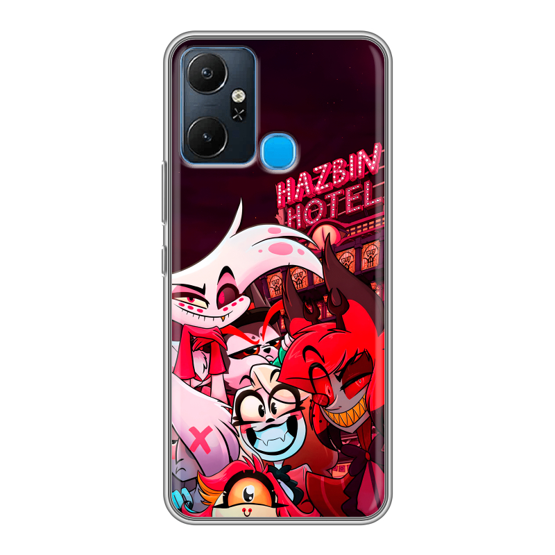 Силиконовый чехол на Infinix Smart 6 Plus с принтом Hazbin Hotel Отель Хазбин Силиконовый чехол на Infinix Smart 6 Plus с принтом Hazbin Hotel Отель Хазбин