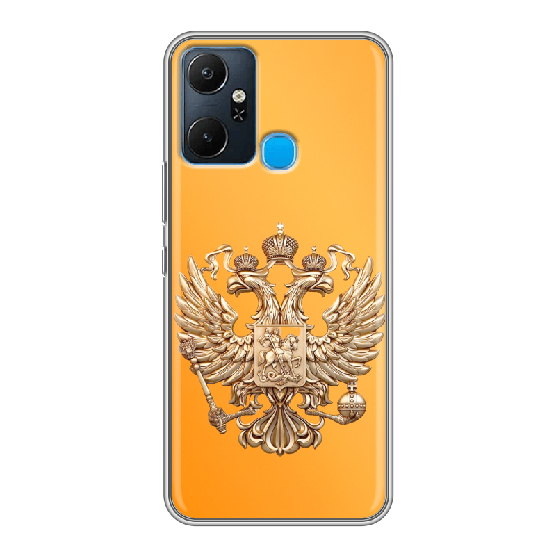 Силиконовый чехол на Infinix Smart 6 Plus с принтом Герб Флаг России Силиконовый чехол на Infinix Smart 6 Plus с принтом Герб Флаг России