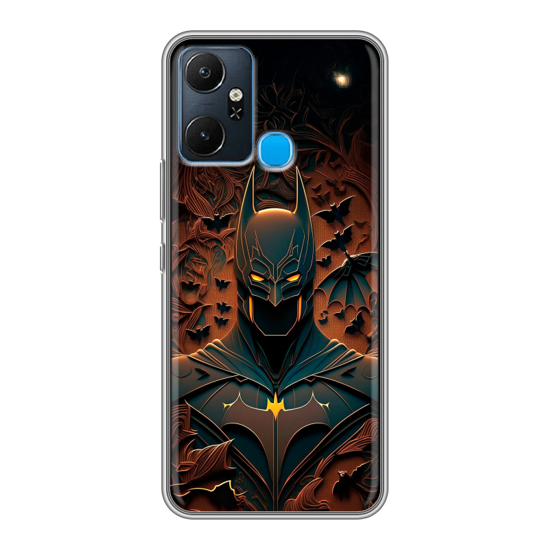 Силиконовый чехол на Infinix Smart 6 Plus с принтом Batman Бэтмен Силиконовый чехол на Infinix Smart 6 Plus с принтом Batman Бэтмен